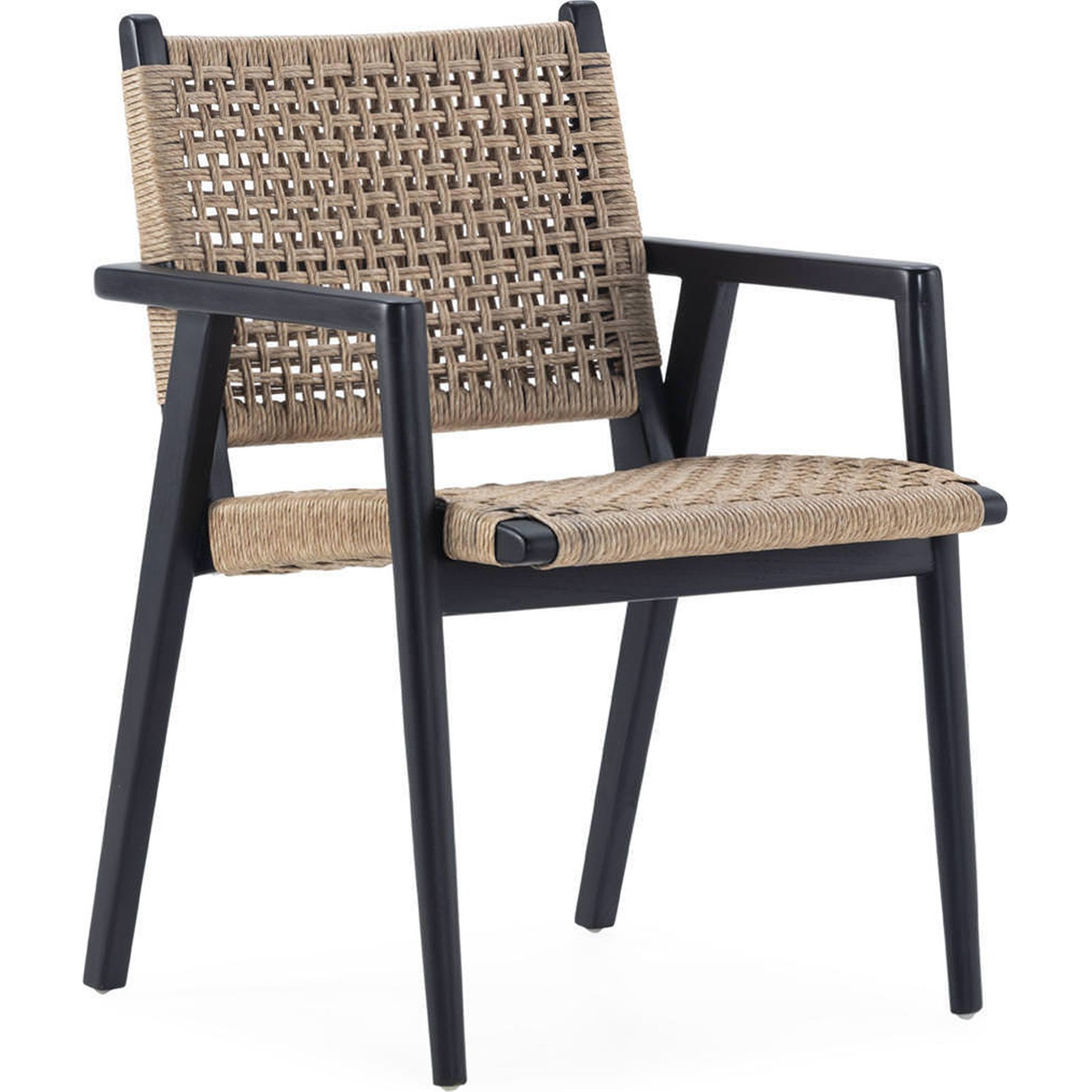 Chaise en teck et fibre tressée, RECOLLECTION