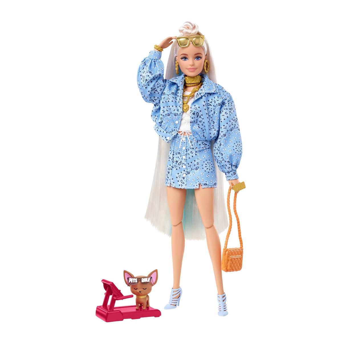 Barbie - barbie extra blonde et chiot - poupée mannequin - 3 ans et +  multicolore Barbie