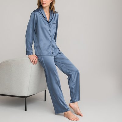 Pyjama en satin, col châle LA REDOUTE COLLECTIONS