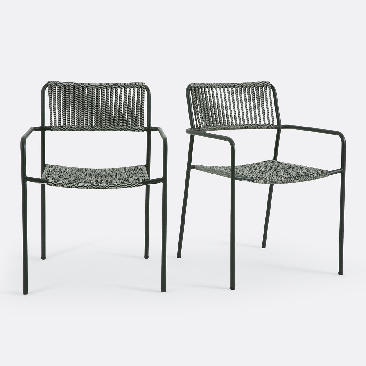 Lot de 2 fauteuils de jardin, en métal acier et en corde, NAMY, LA REDOUTE INTERIEURS