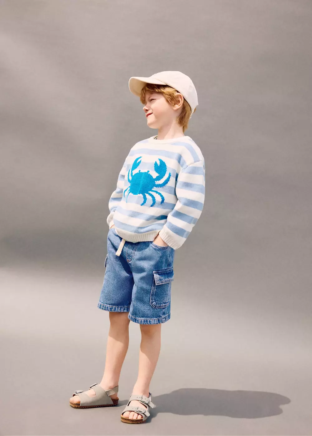 Bermuda en jean cargo, MANGO BABY