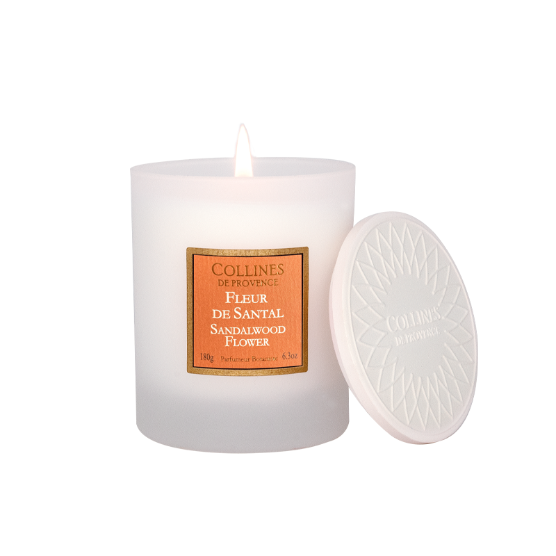 Bougie Parfumée Cire Végétale FLEUR DE SANTAL, COLLINES DE PROVENCE