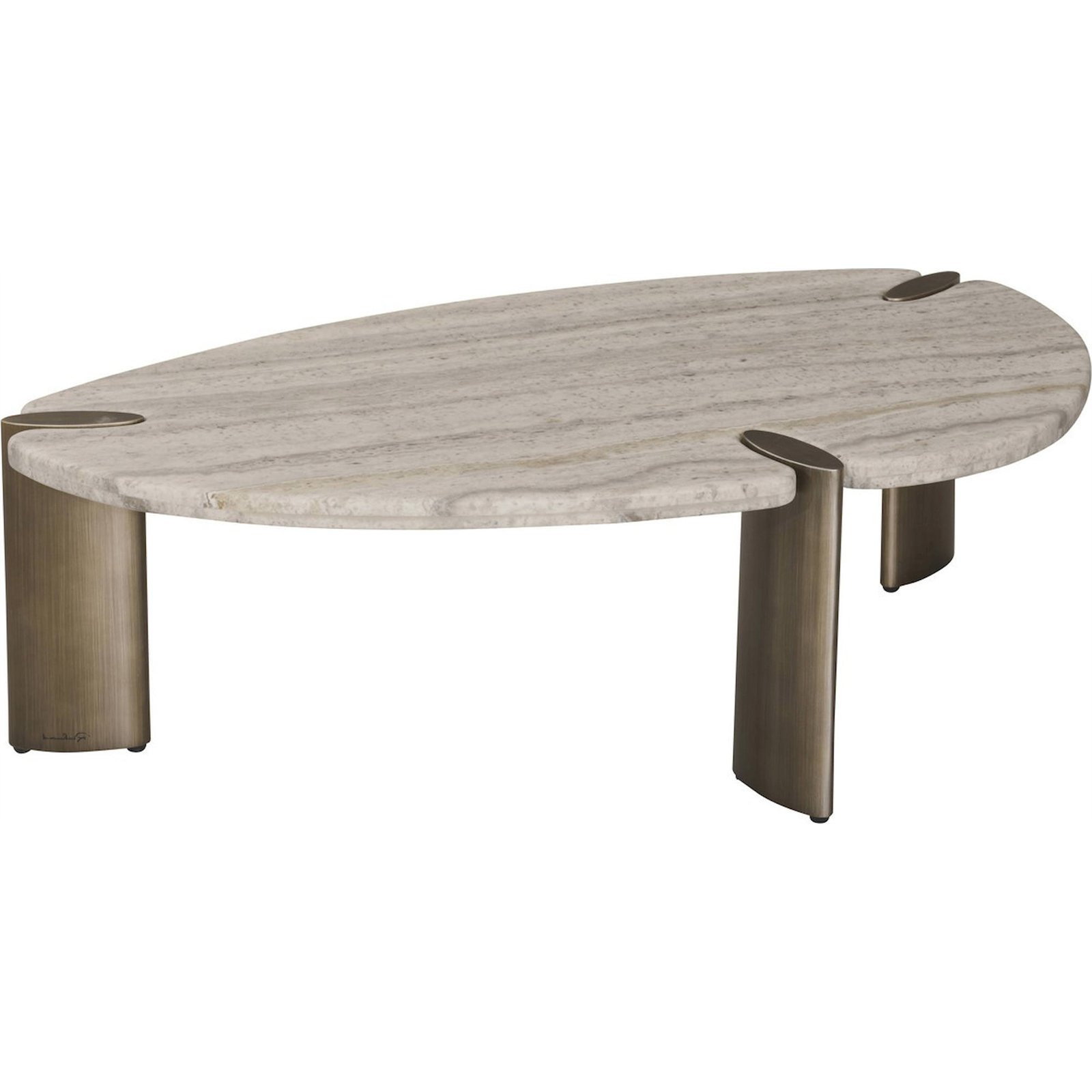 Table basse ARCADIA en pierre travertin, RECOLLECTION