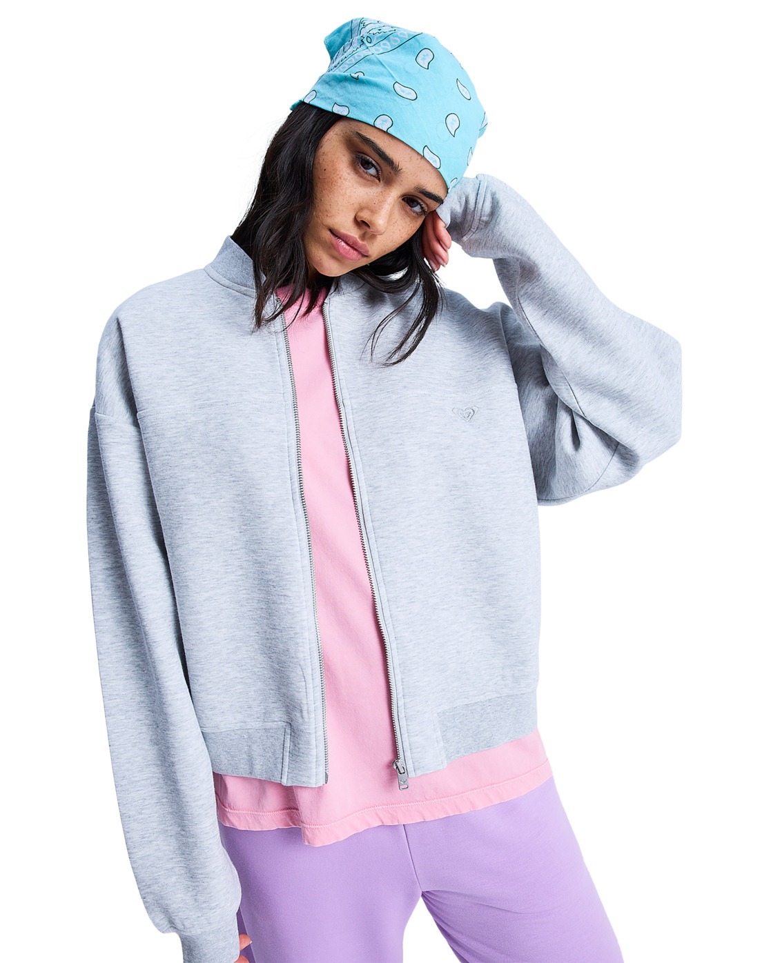 Veste bomber sweat-shirt ALWAYS HAPPY., ROXY