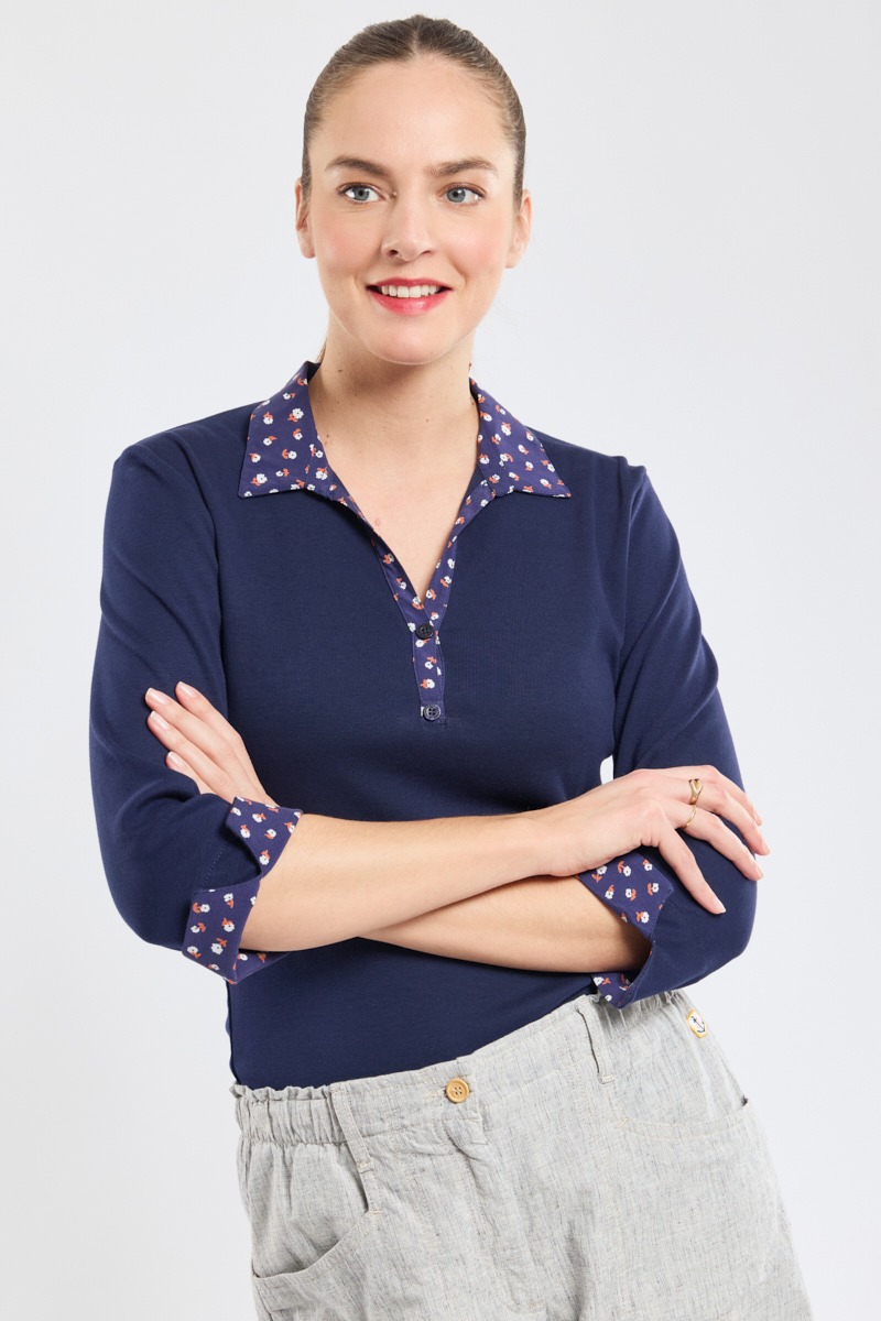Polo imprimé en coton, ARMOR-LUX