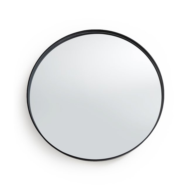Zwarte ronde spiegel Ø100 cm, Alaria <span itemprop=