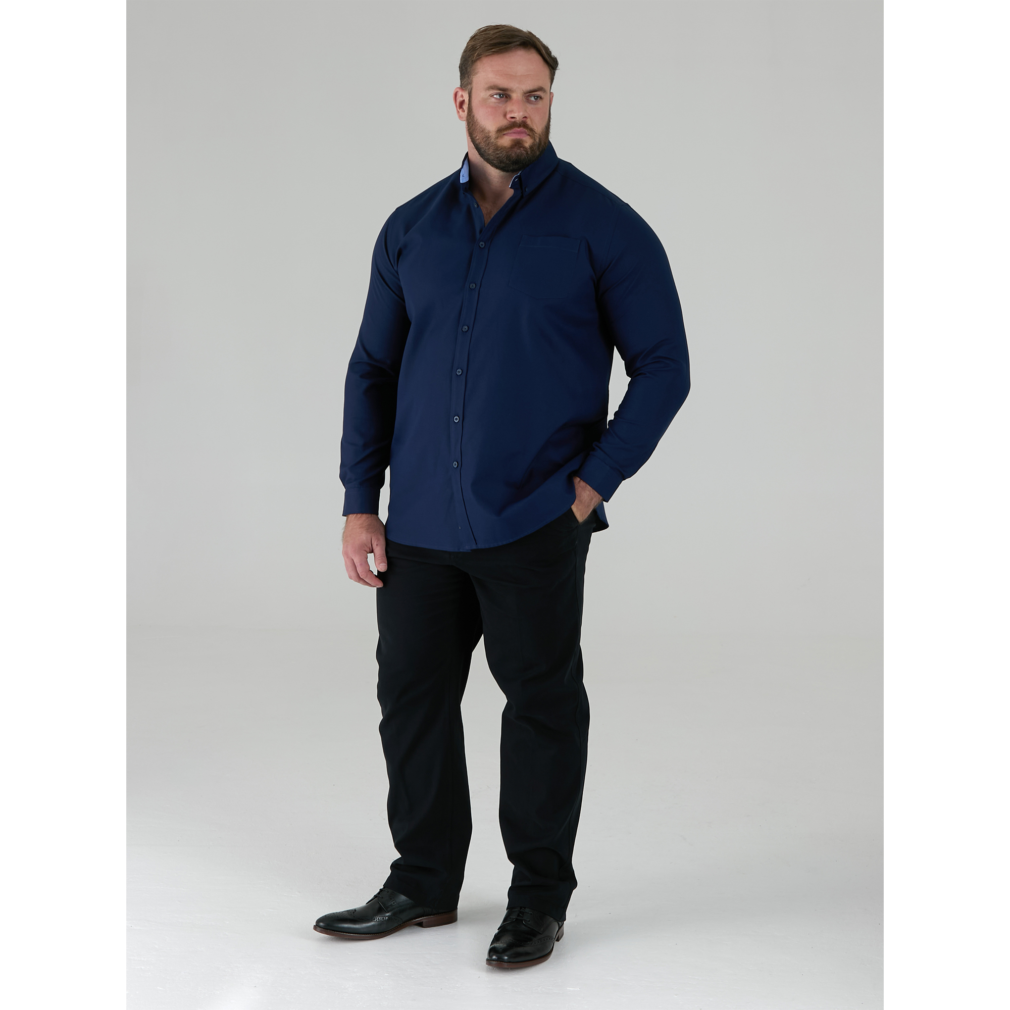 Chemise unie manches longues grande taille RICHARD, DUKE