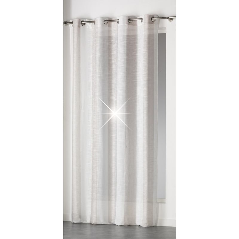 Voilage ray en luminette avec fils argent s taupe Douceur D