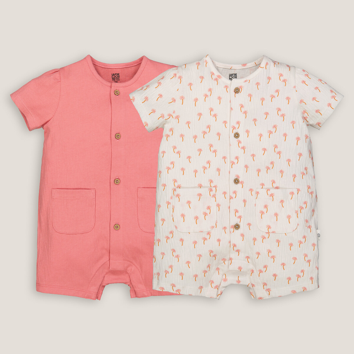 Pack of 2 Rompers in Cotton