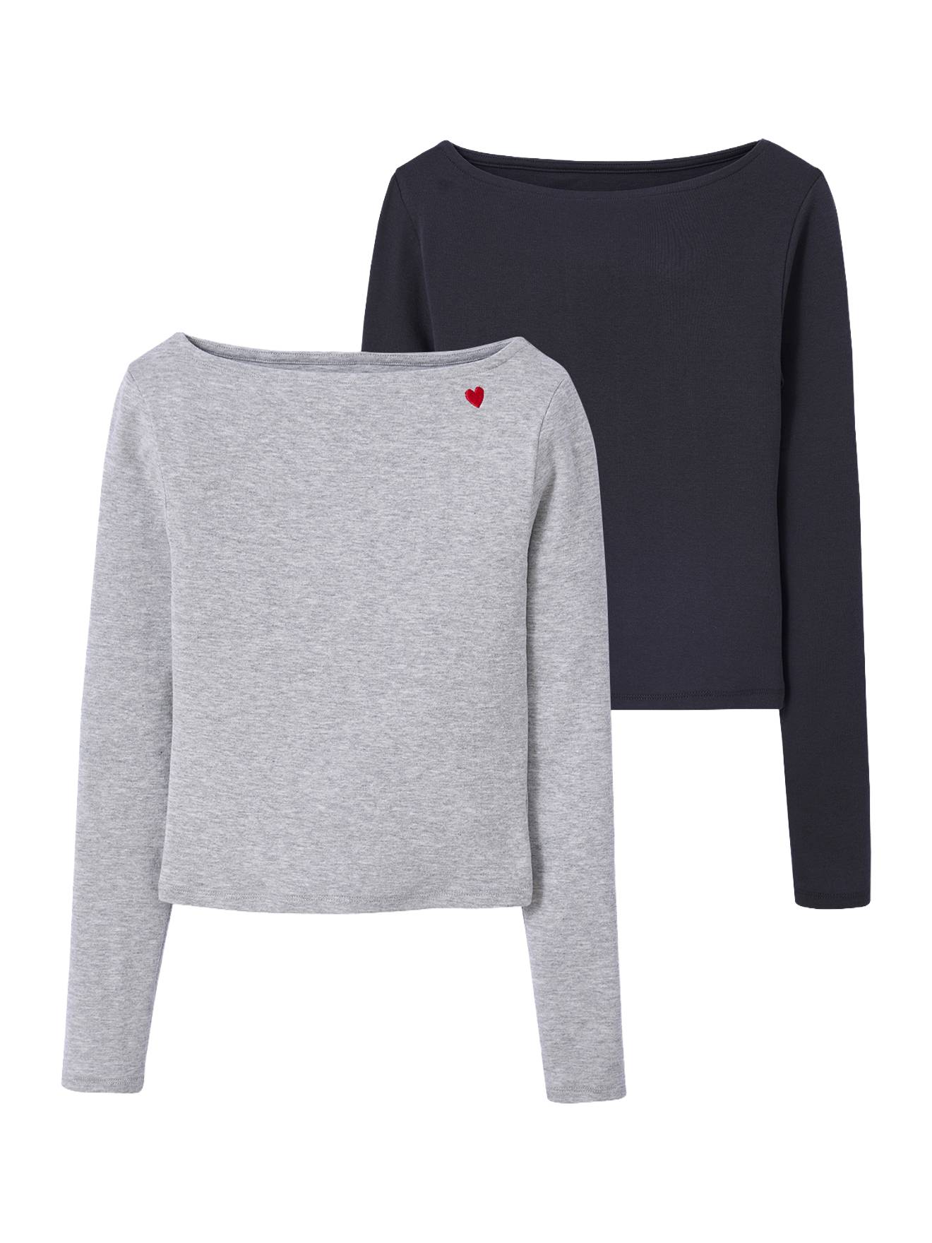 Lot de 2 t-shirts en côtes, JONEN