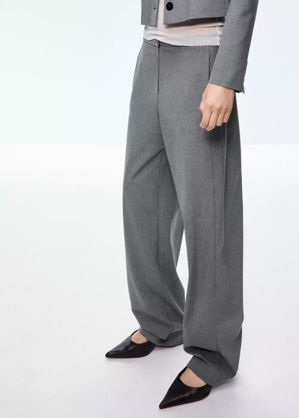 Pantalon droit détail coutures, MANGO
