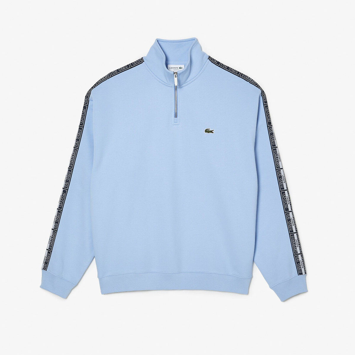 embroidered logo cotton sweatshirt with half zip