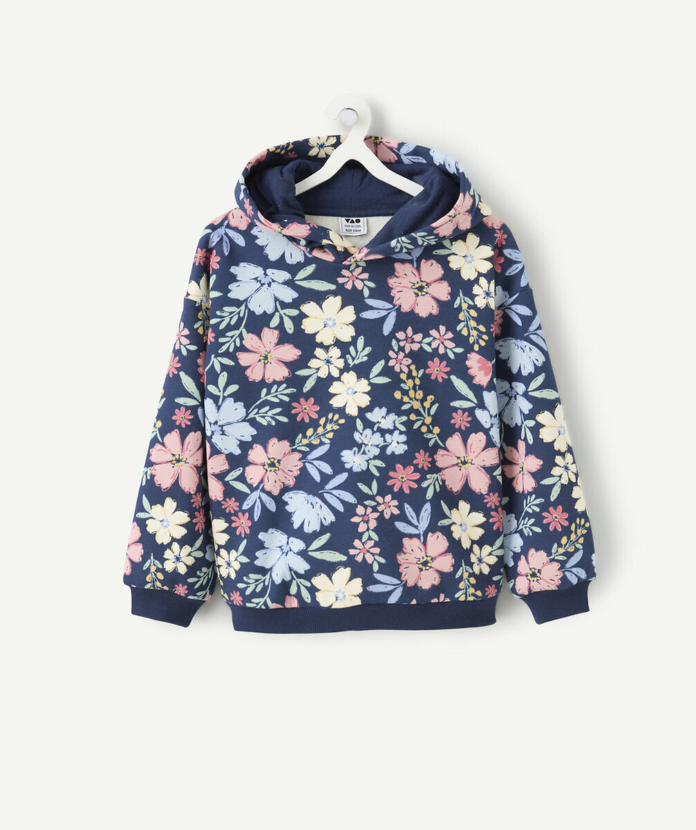 Floral Print Fleece Hoodie, TAPE A L'OEIL