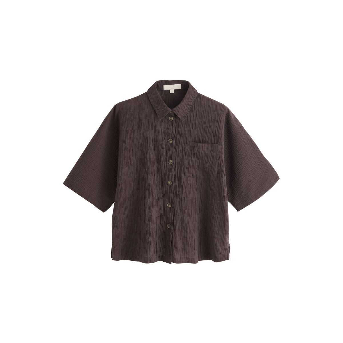 Chemise texturée manches courtes en lin, NEXT