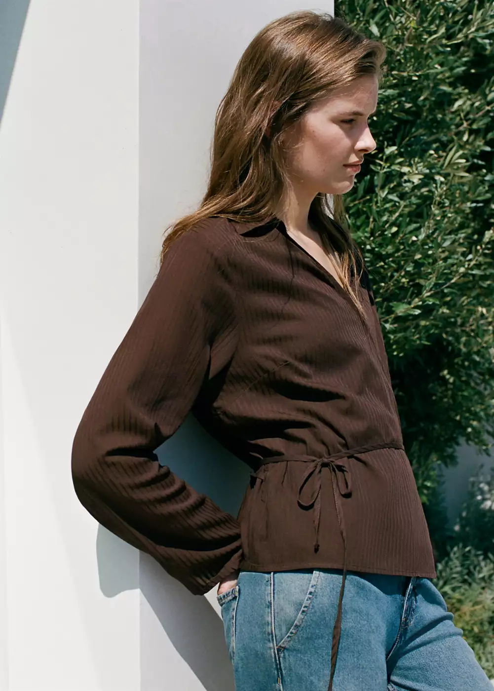 Chemise croisée à rayures, MANGO TEEN