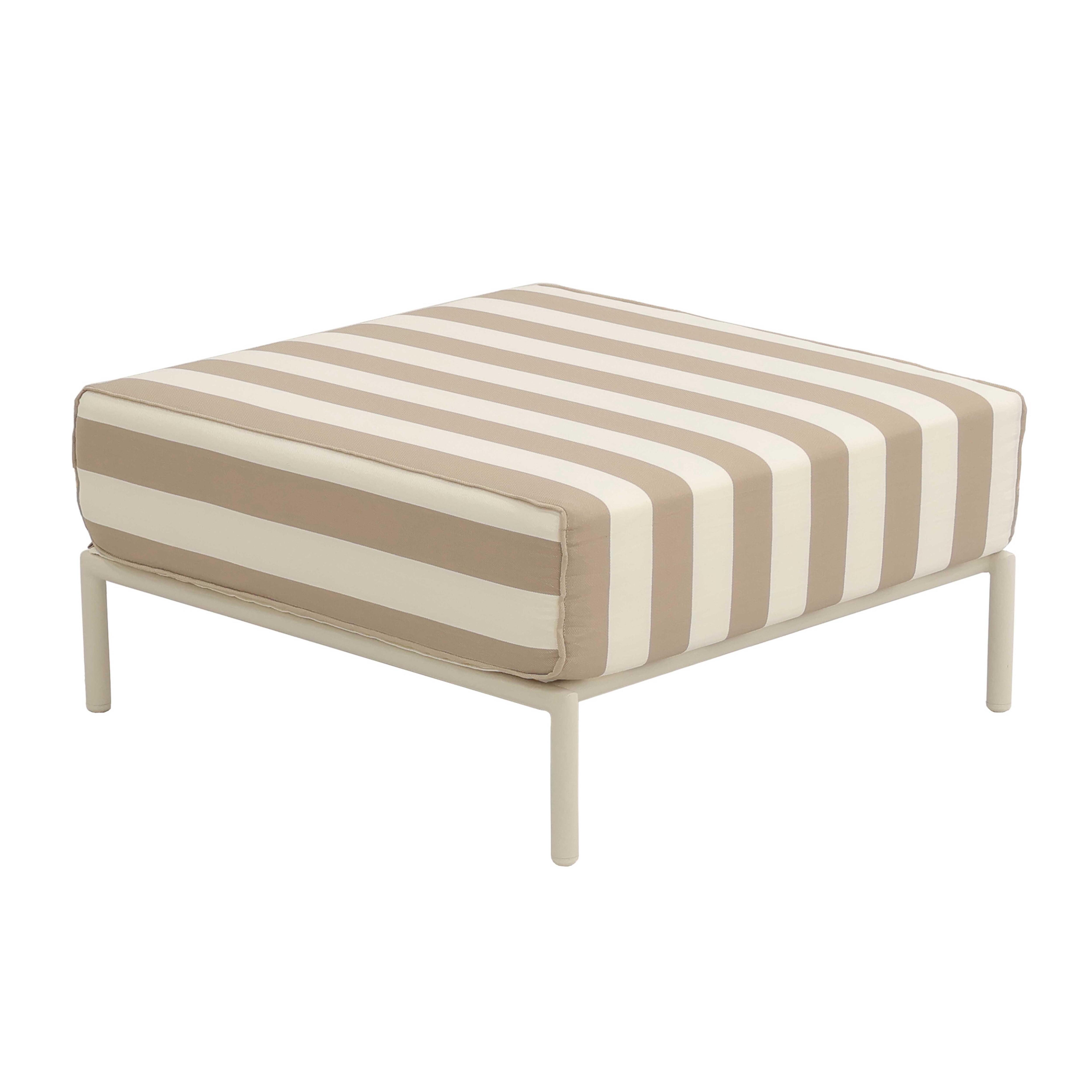 Pouf rayé pour salon de jardin modulable, PATIO, OVIALA