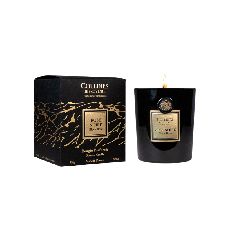 Bougie Parfumée Cire Végétale ROSE NOIRE, COLLINES DE PROVENCE