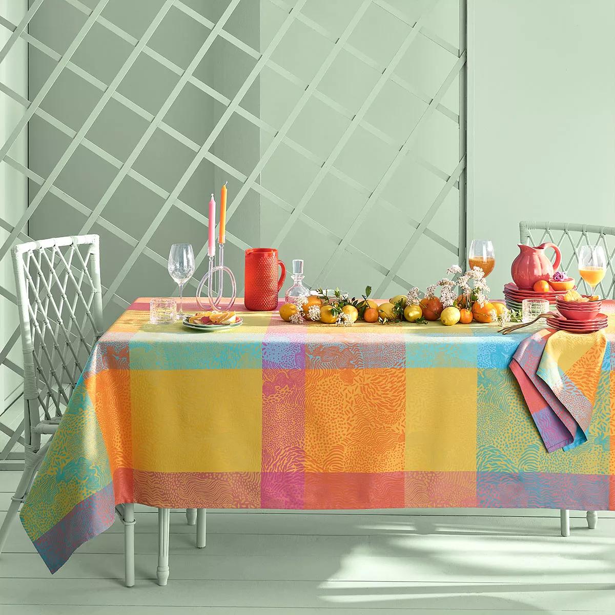 Nappe pur coton enduit MILLE VAGUES, GARNIER THIEBAUT