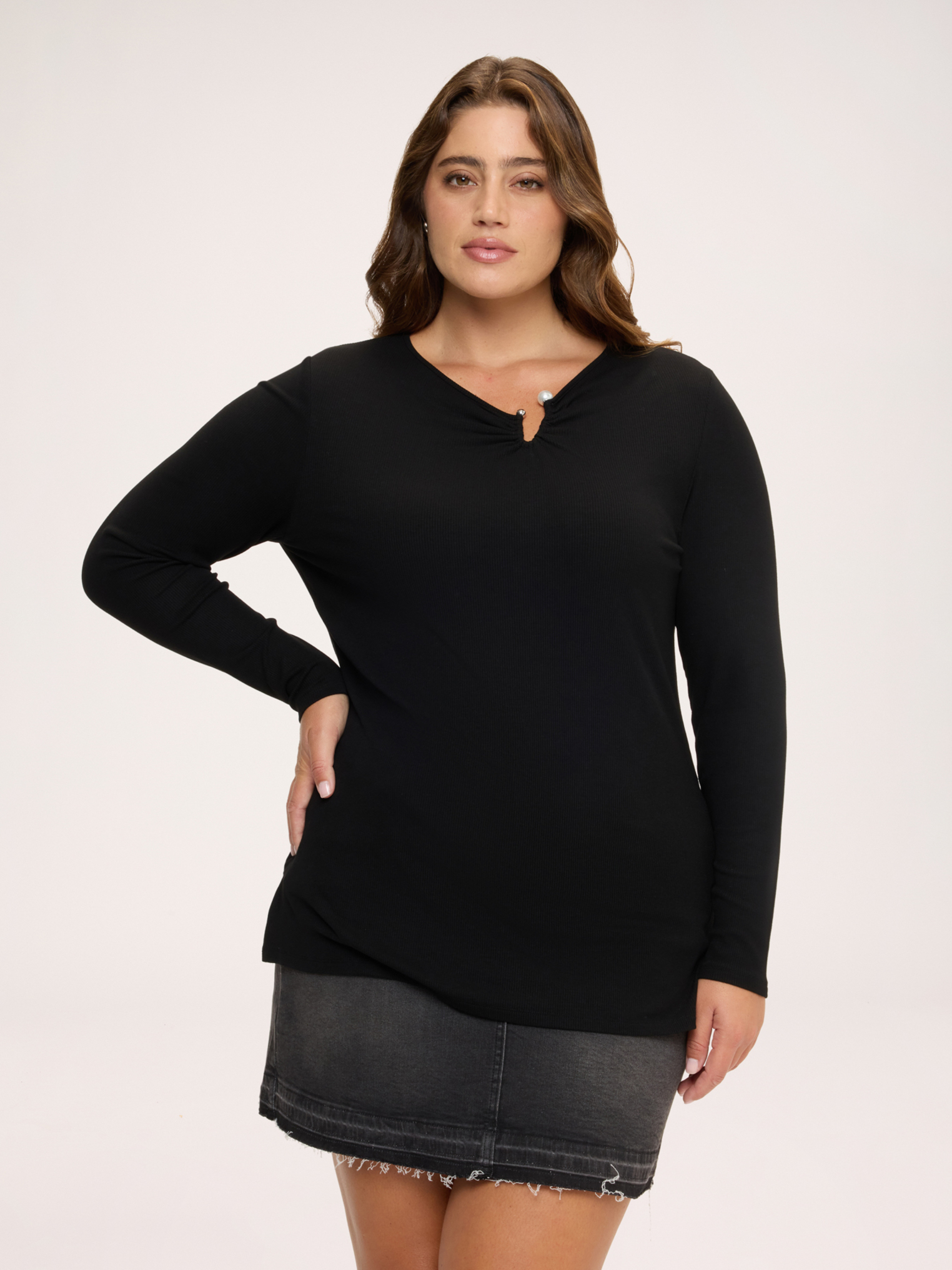 T-shirt avec détail sur l'encolure, FIORELLA RUBINO