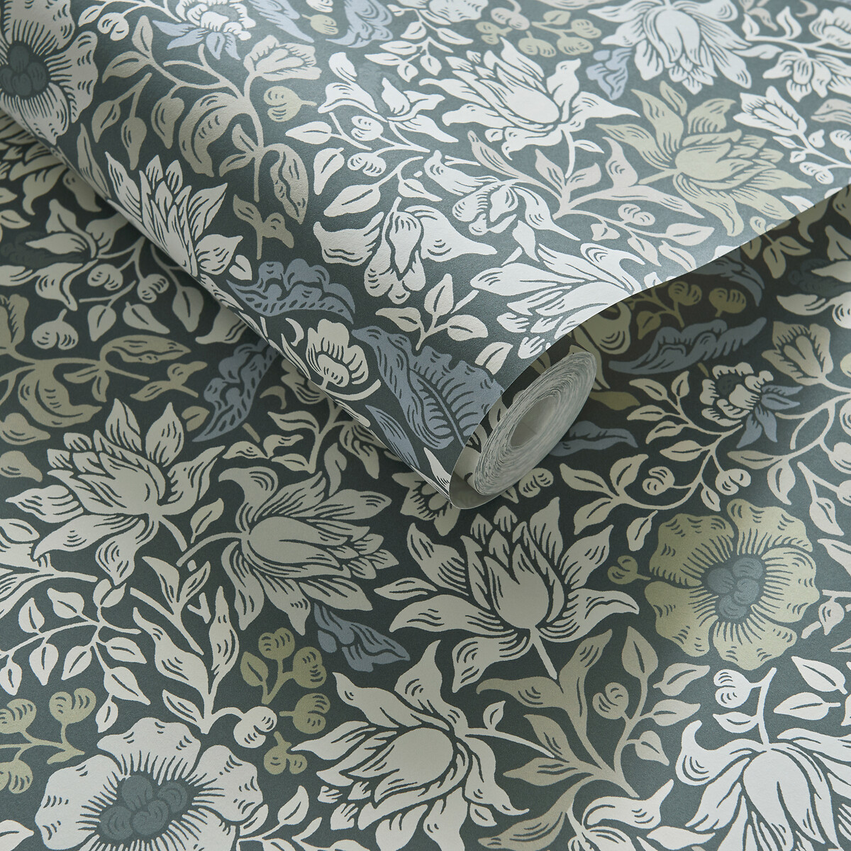 Mallow Slate/Dove Wallpaper, WILLIAM MORRIS BY CLARKE & CLARKE