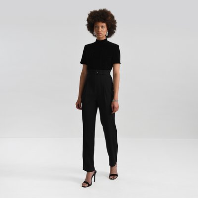 Dual Fabric Jumpsuit with Sparkly Velour Top LILI SIDONIO