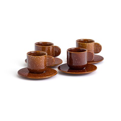 Комплект из четырех чашек кофейных с блюдцами из керамики, Meti LA REDOUTE INTERIEURS