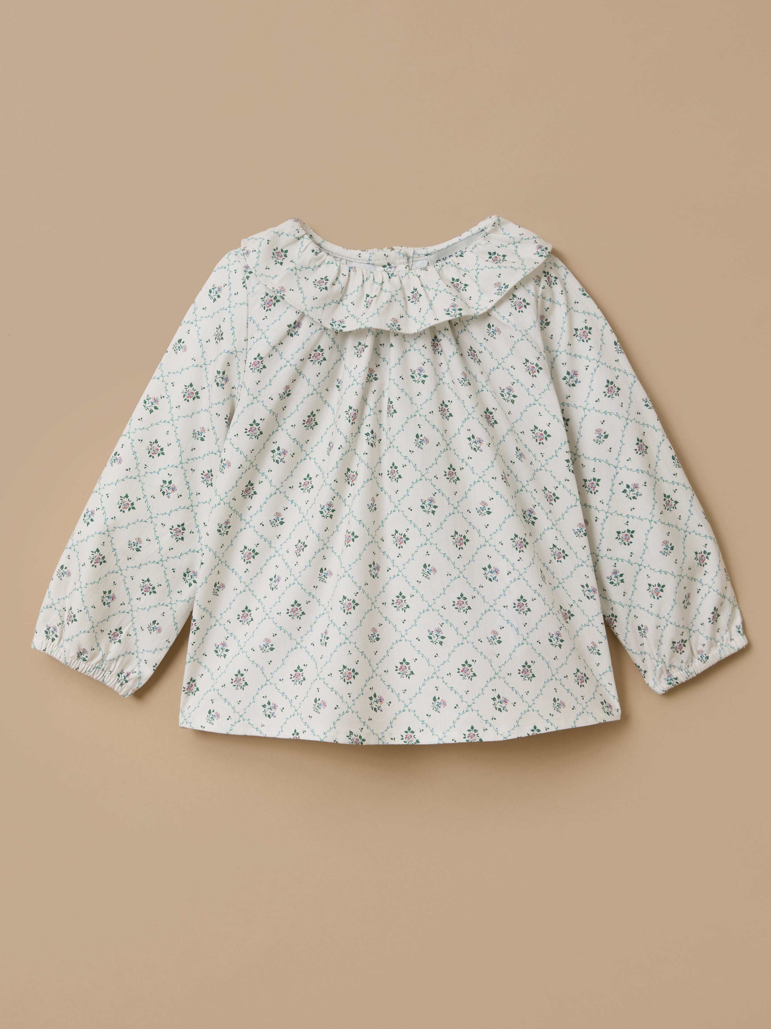 Blouse imprimée col froufrou, CYRILLUS