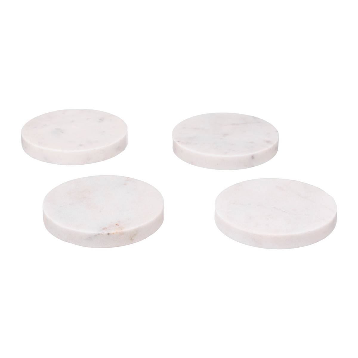 Lot de 4 dessous de verre en marbre MARBRE, SECRET DE GOURMET
