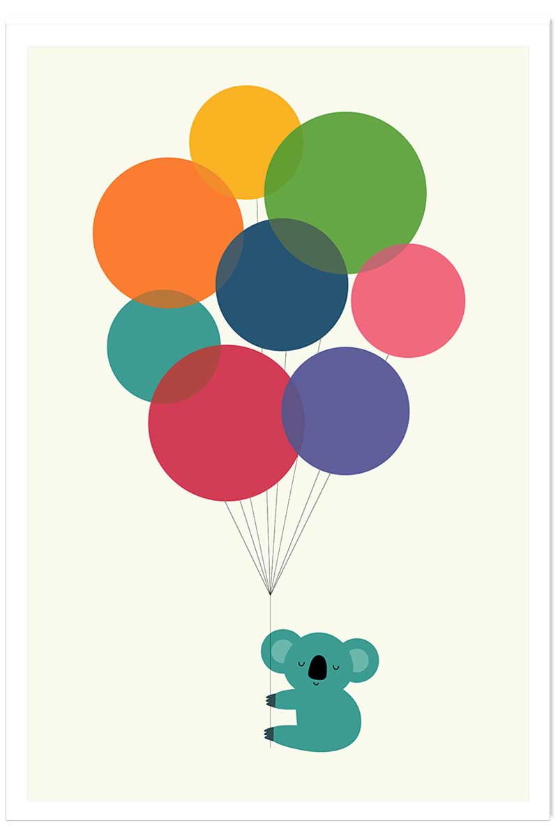 Affiche enfant koala ballon, HEXOA