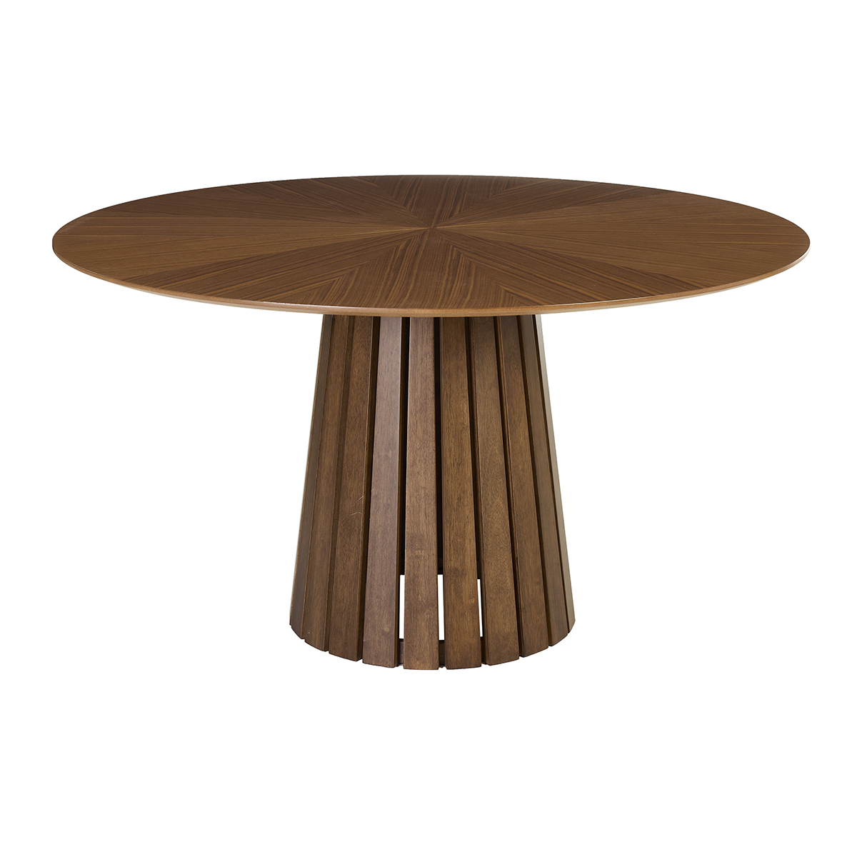 Table à manger ronde en bois foncé noyer D137 cm DITA, MILIBOO