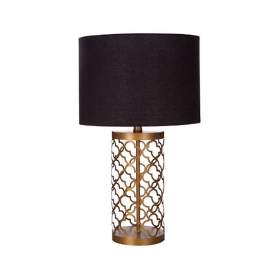 Cut-out Copper Lattice with Black Shade Table Lamp SO'HOME