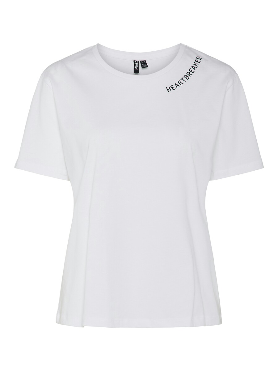 Tshirt manches courtes, broderie col, PIECES