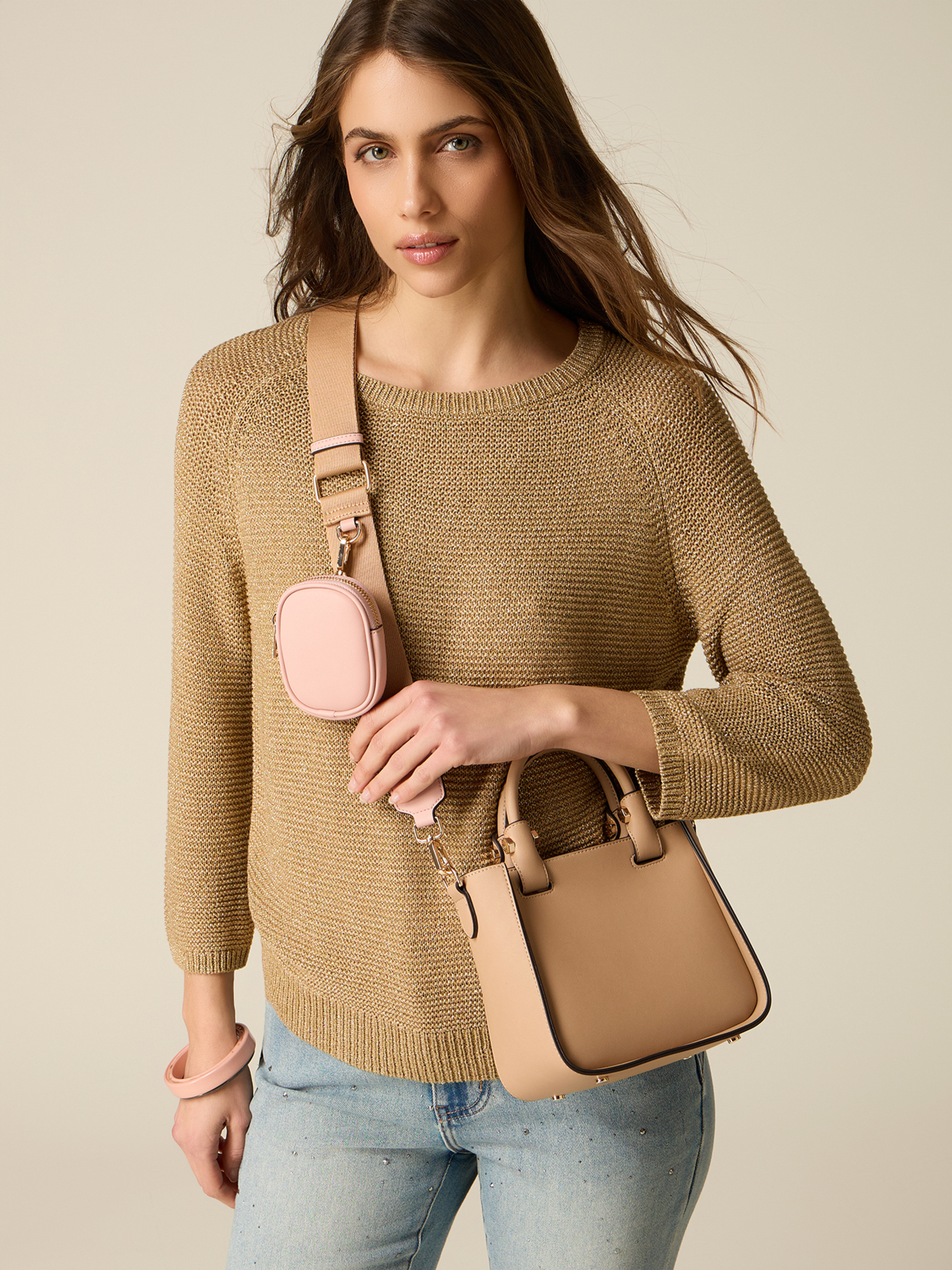 Sac bowling avec mini pochette et bandoulière, OLTRE