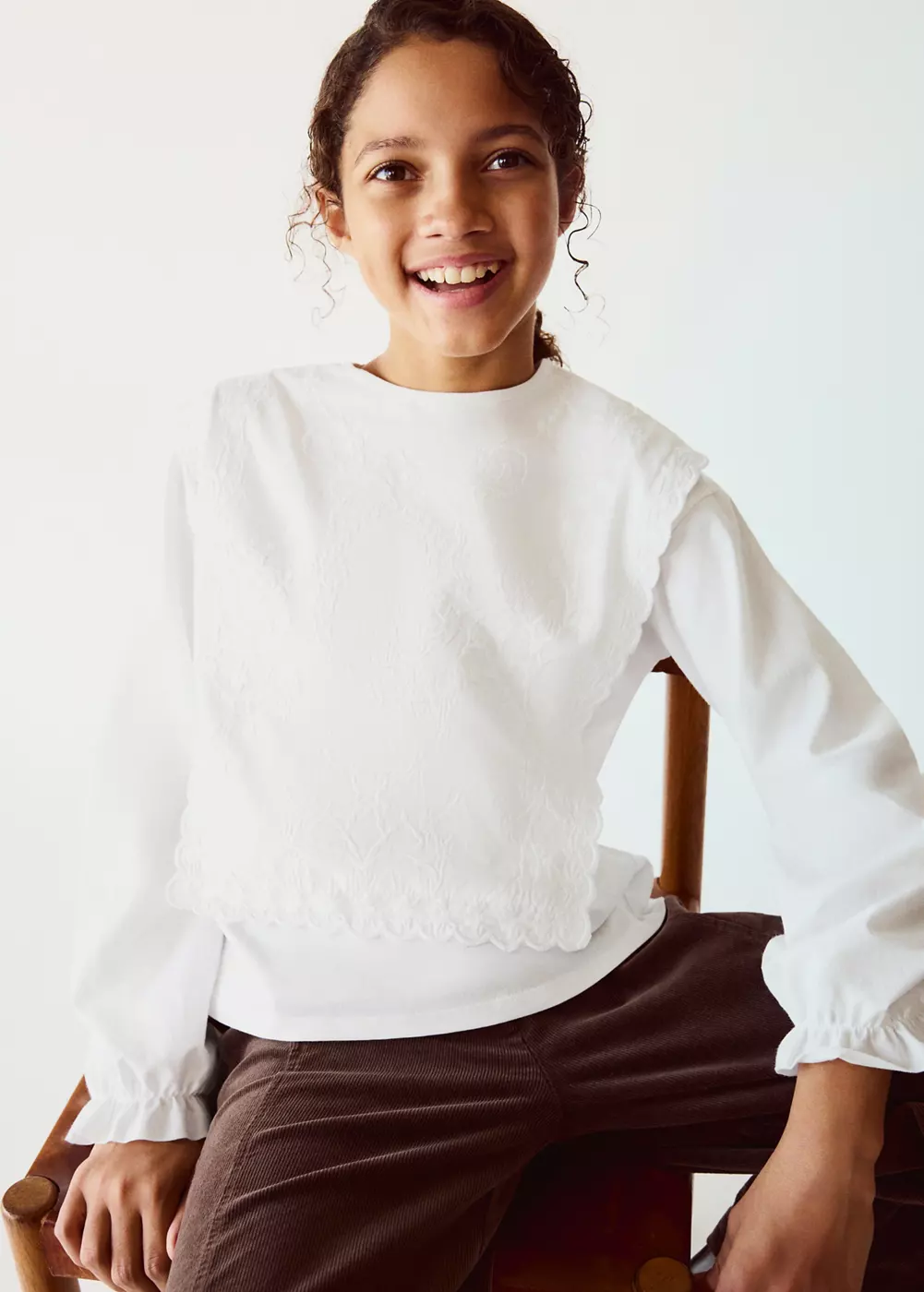 T-shirt détails brodés, MANGO KIDS