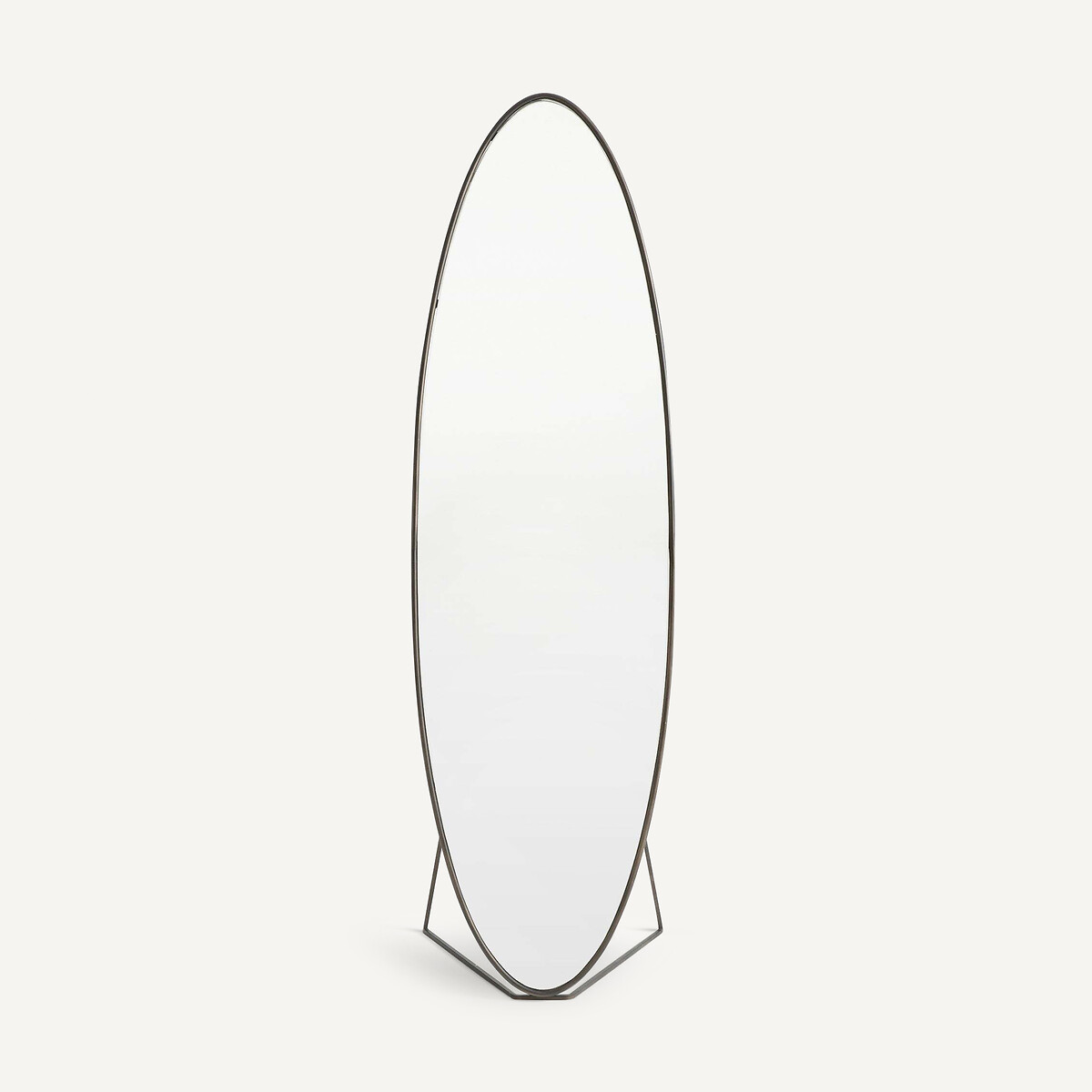 Miroir sur pied ovale métal fer, H170cm, Koban