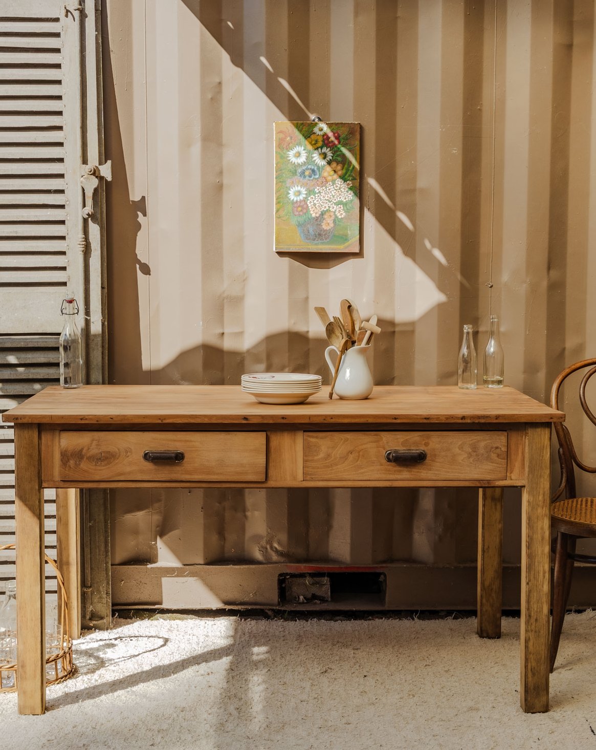 Table à manger en bois Romy N°1439 - Bon état, DEBONGOUT