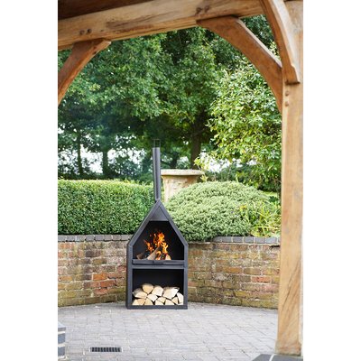 Outdoor Henley Fireplace with Grill Iron 168cm IVYLINE