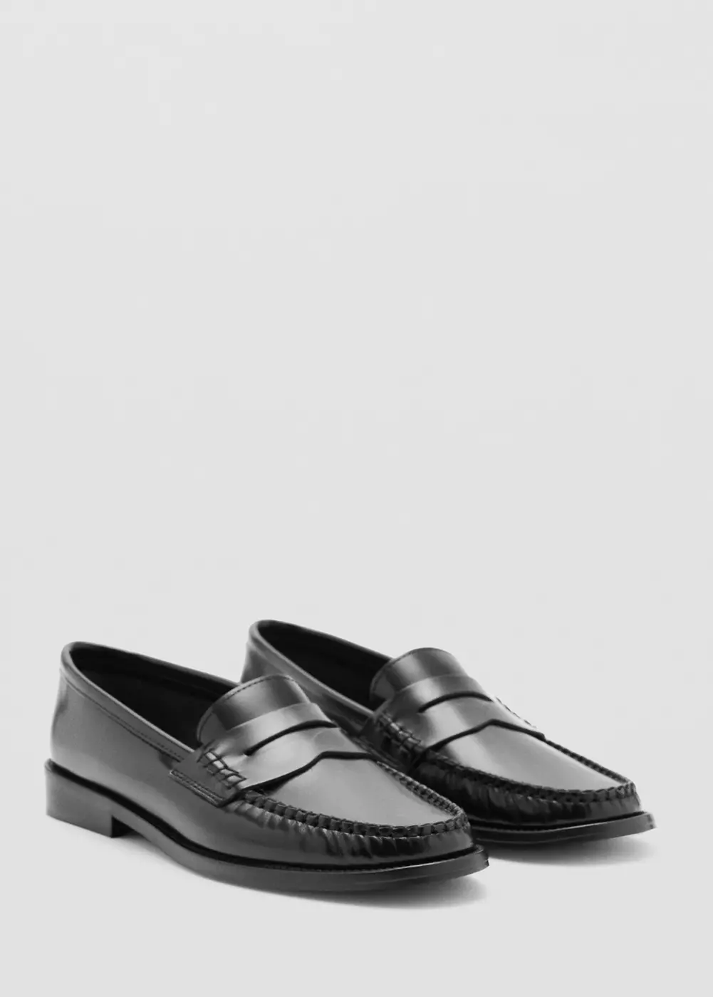 Mocassins cuir détail en forme de masque, MANGO
