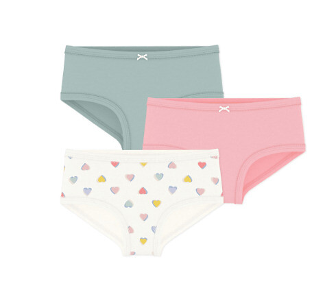 Lot de 3 culottes, taille haute, PETIT BATEAU