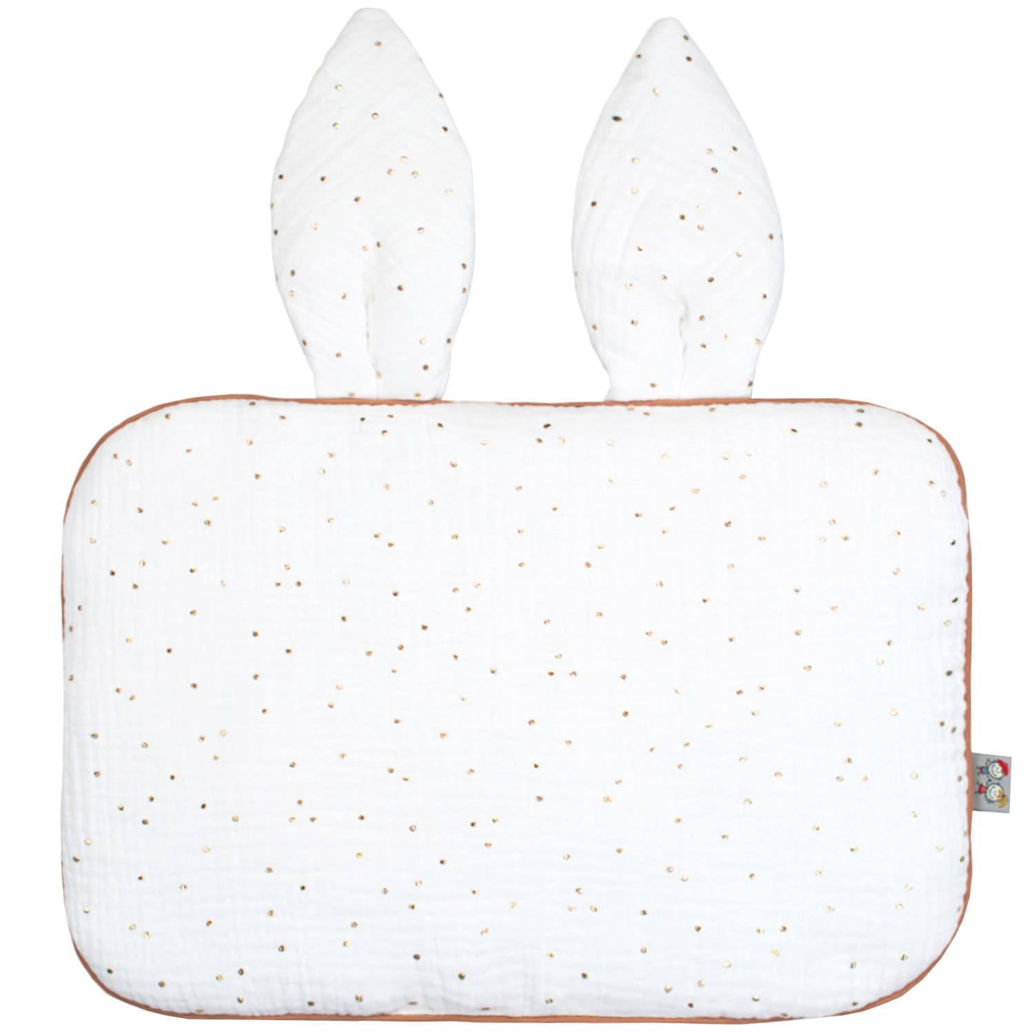Oreiller plat coussin lapin réversible en gaze de coton JEANNE, SEVIRA KIDS