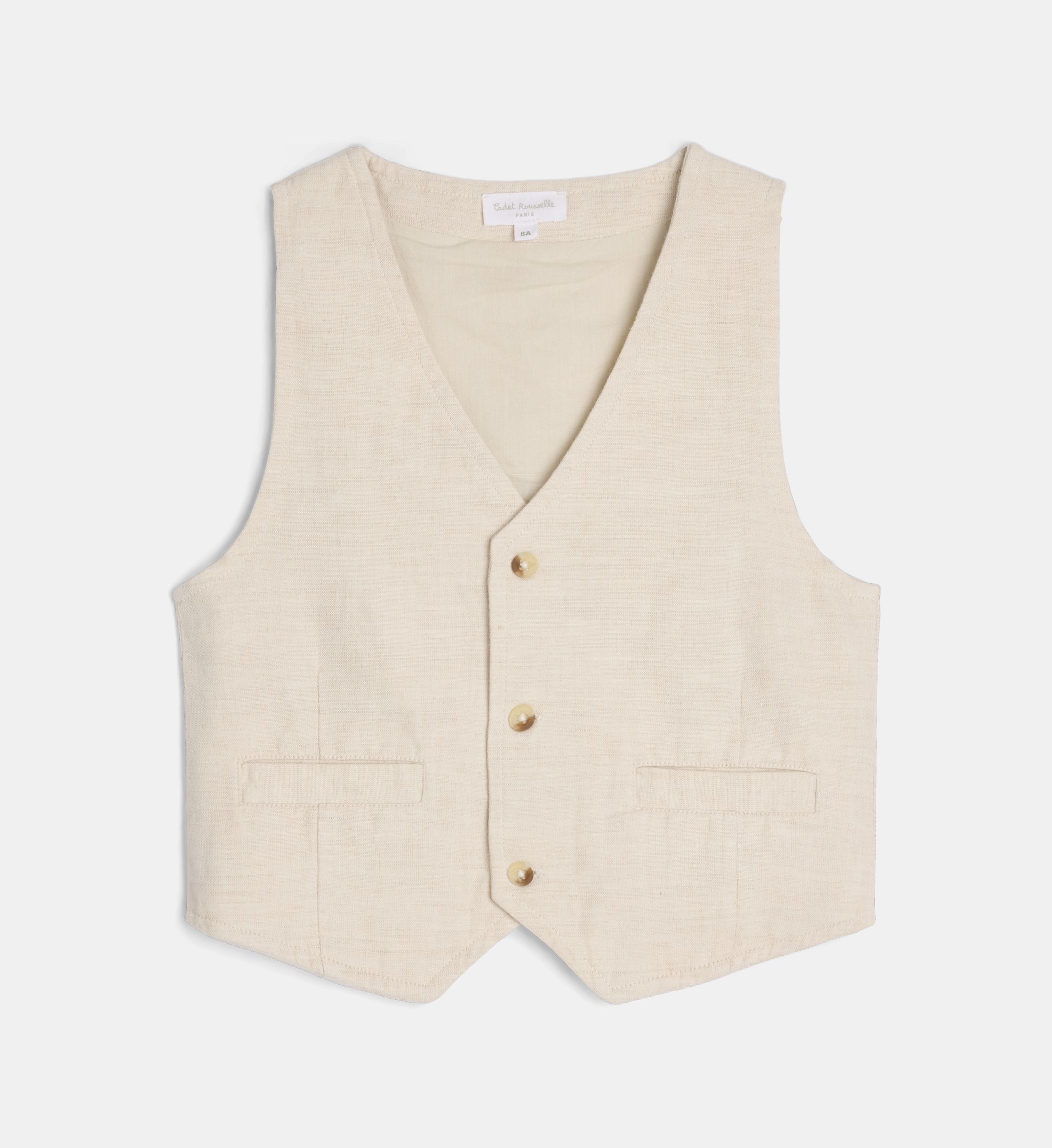 Gilet sans manches moey en coton bio et lin, CADET ROUSSELLE
