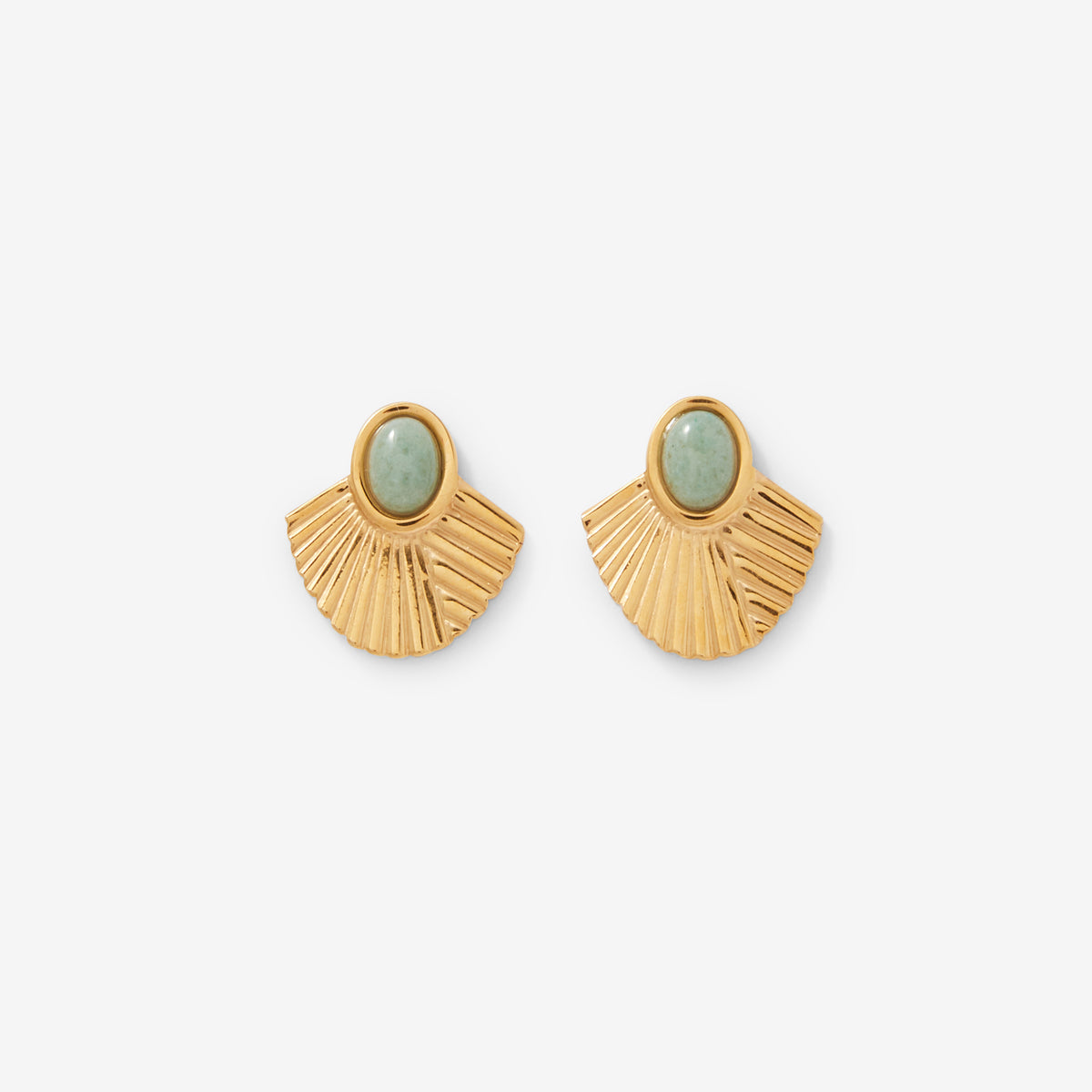Boucles d'oreilles demi-lune en acier inoxydable avec pierre, BALABOOSTE