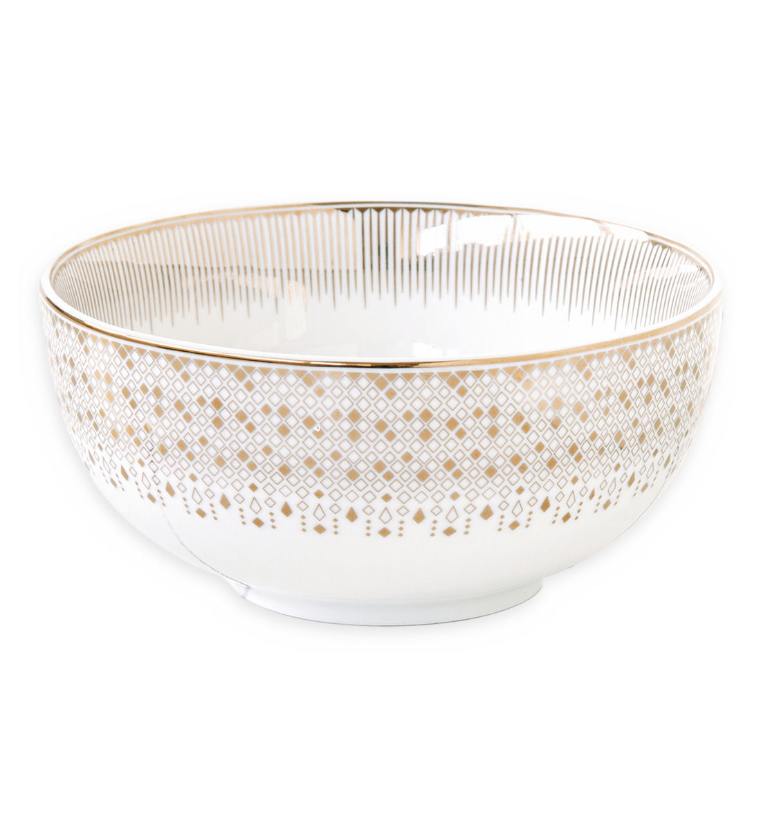 Saladier en porcelaine festive blanc/gold 23 cm, EASY LIFE