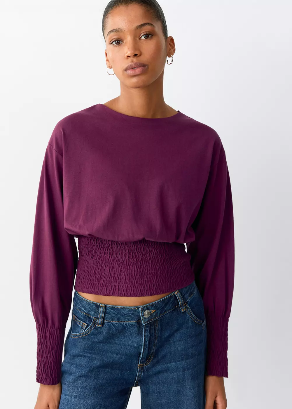 T-shirt coton détails froncés, MANGO TEEN