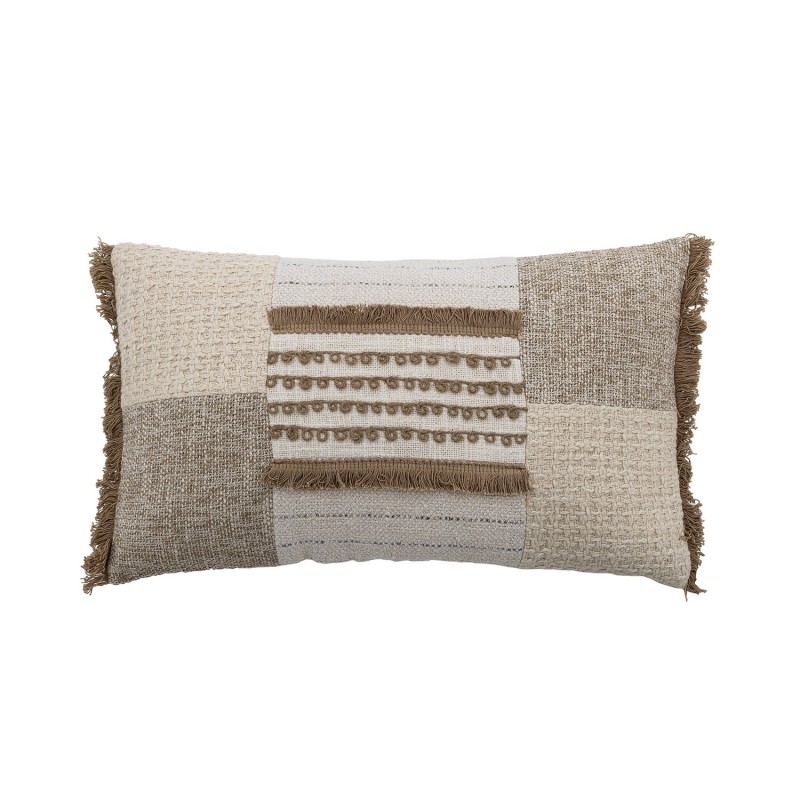 Coussin de séjour jute coton texturé franges CINTA, BLOOMINGVILLE