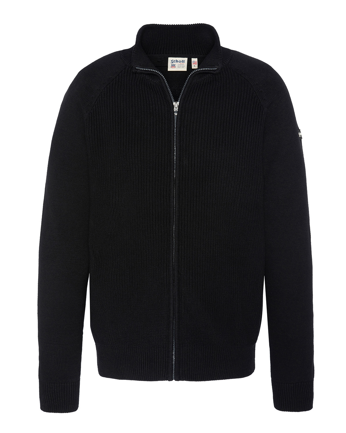 Pull zippé côtelé, SCHOTT
