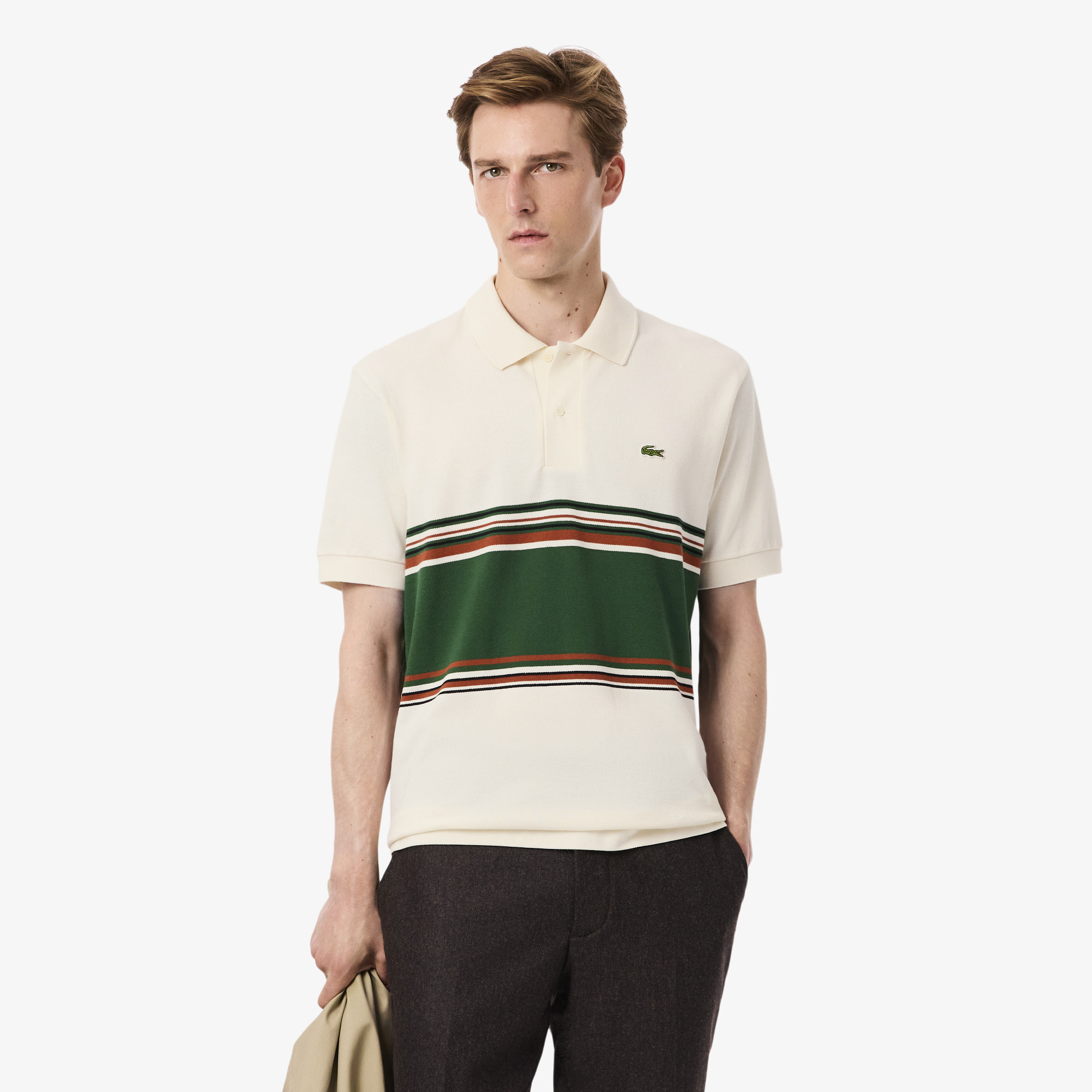 Polo classic fit fabriqué en France rayé, LACOSTE