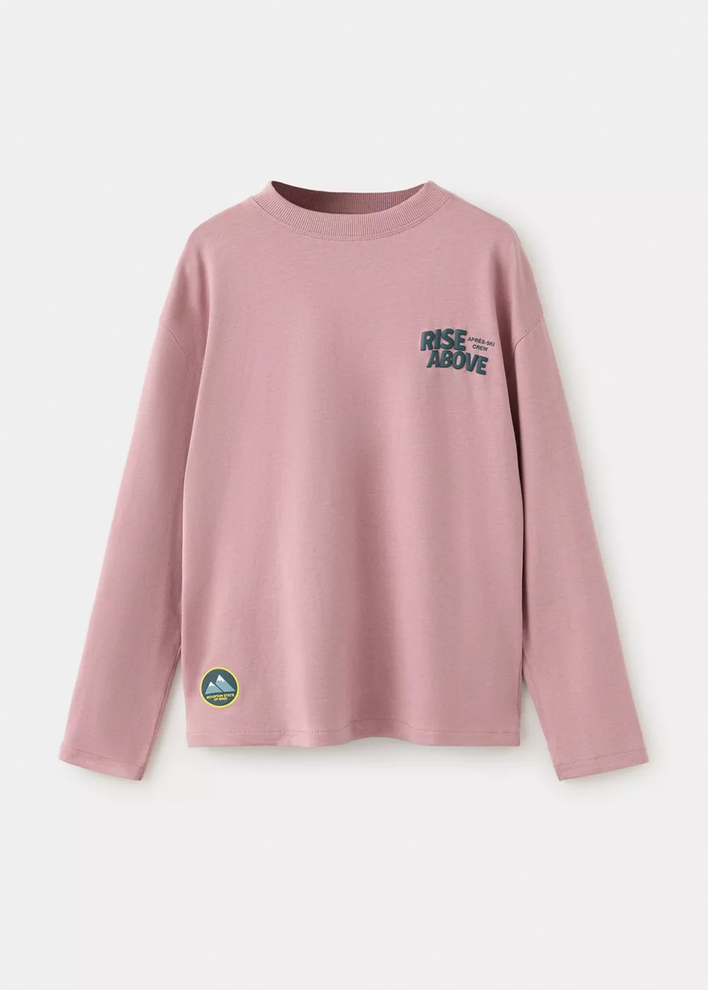 T-shirt en coton avec motif ski et message imprimés, MANGO KIDS