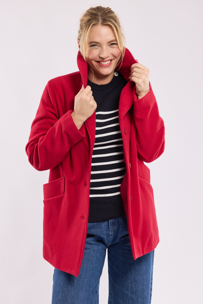 Caban boutonné en drap de laine, ARMOR-LUX