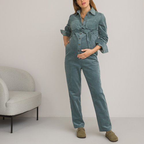 Combinaison pantalon de grossesse, velours côtelé bleu grisé La Redoute  Collections
